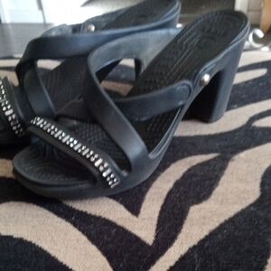 Elegant Black Women's Heeled Sandals